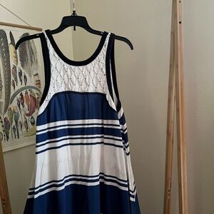 FP Movement by Free People Navy and White Striped Tank Dress